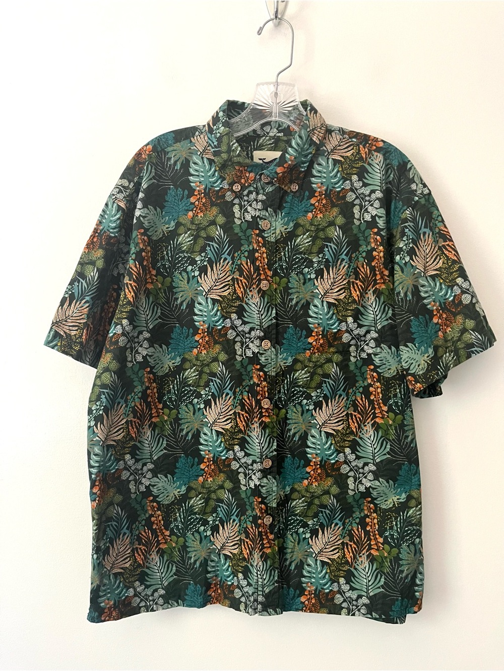 Yiume Floral Hawaiian Camp Button Up Short Sleeve Shirt Medium Tropical
